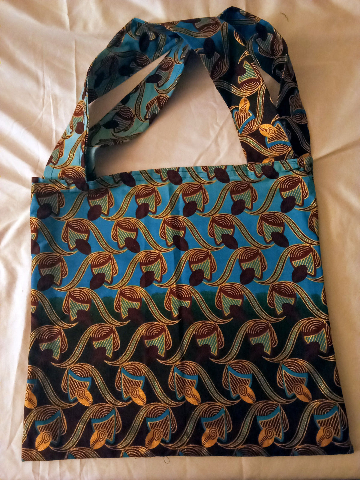 Moyen tôte bag bleu marron